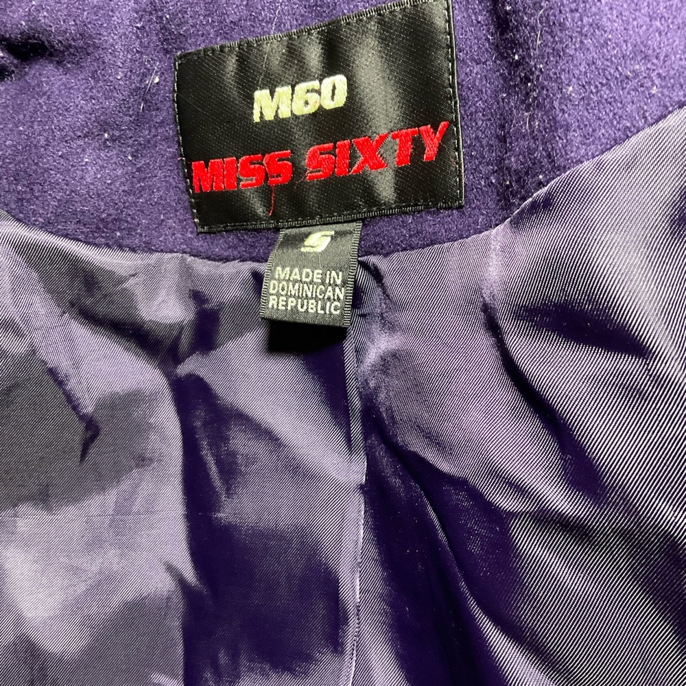 Miss Sixty M60 Purple Wool Coat Size S - Picture 7 of 7